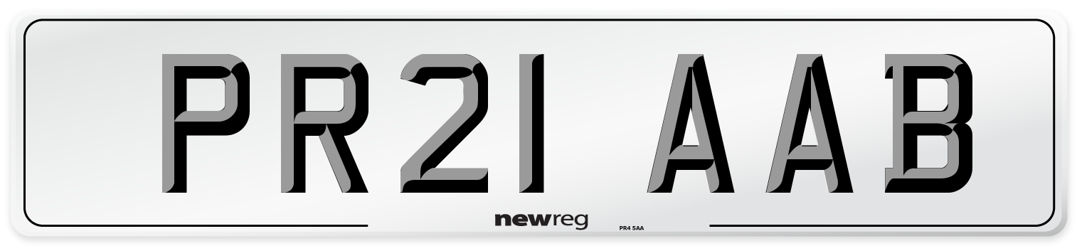 PR21 AAB Number Plate from New Reg